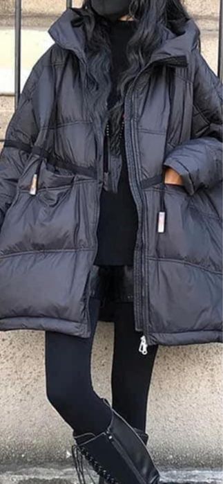 Kurtka puchowa oversize z kapturem kolory