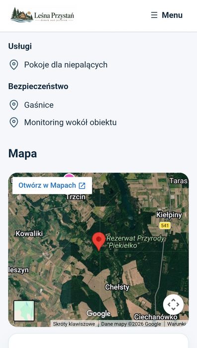 Strona dla domku / noclegu + rezerwacje online od 49 zł netto/mies.