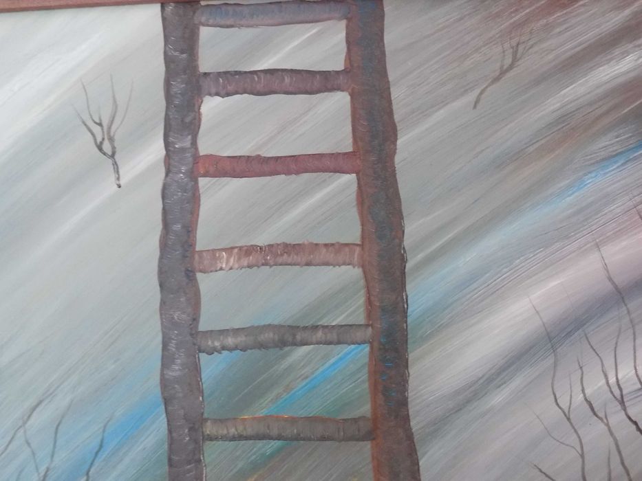 Obraz olejny pt. „Drabina do nikąd”