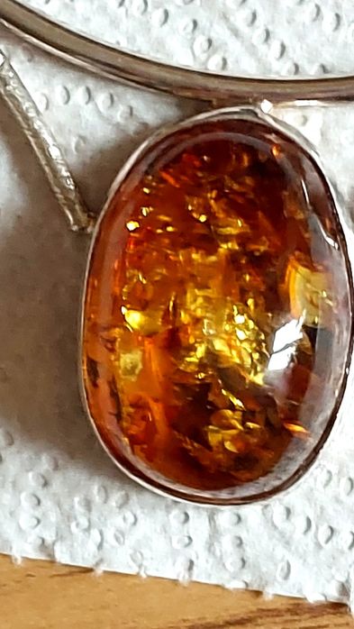 Kolia srebro 9q5 bursztyn bałtycki