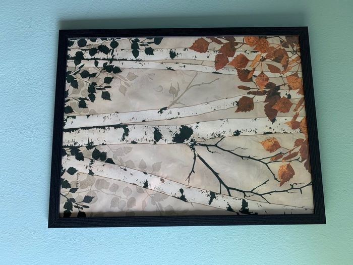 Conjunto de 3 Quadros Estilo Nórdico – Pássaros e Árvores Outonais