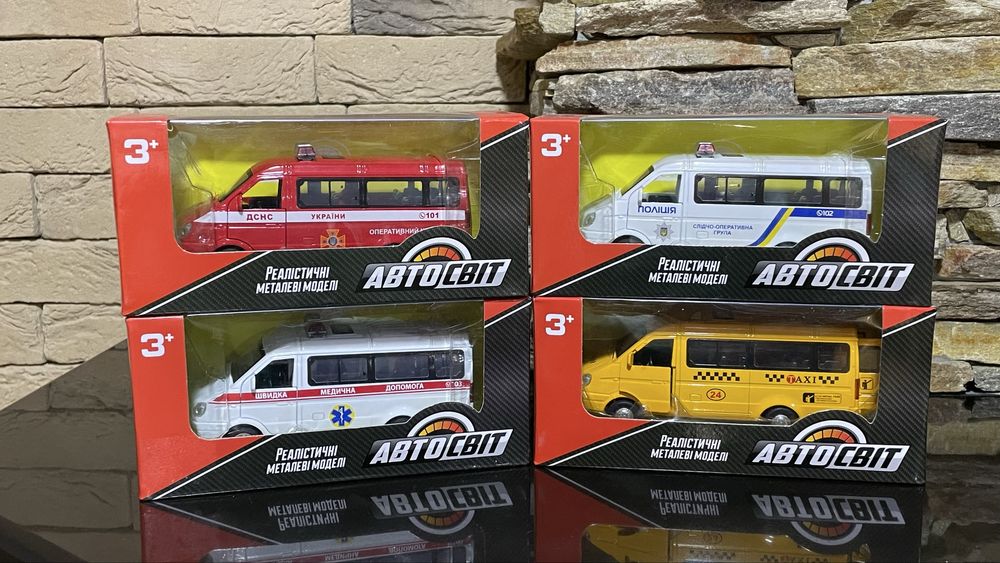 1:32 нова машинка іграшка газель газелька поліція швидка допомога авто