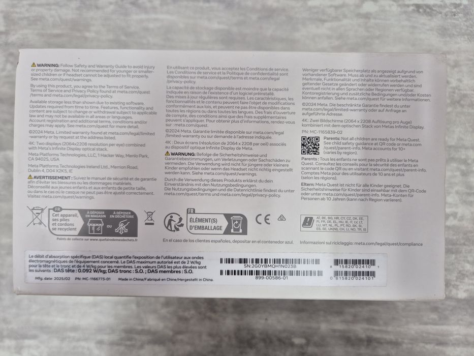 Окуляри віртуальної реальності Meta Quest 3 512GB