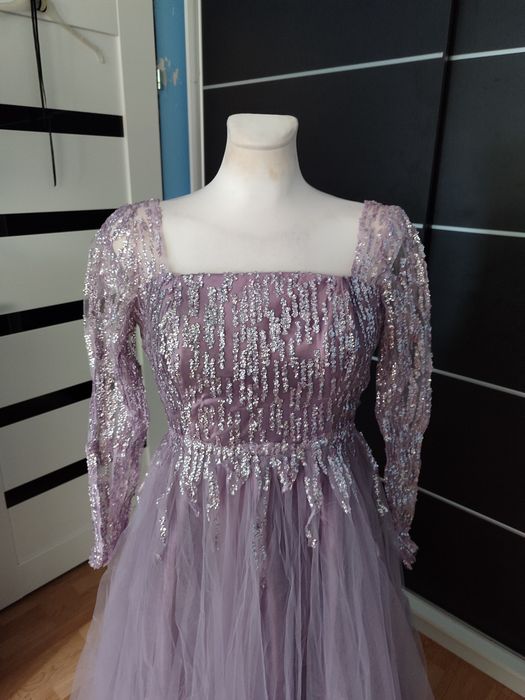 Suknia maxi wrzosowa