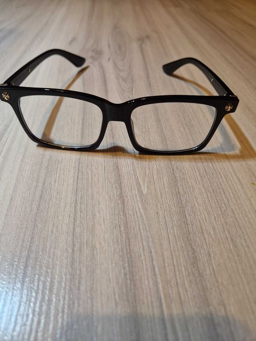 Czarne okulary chrome hearts zerówki
