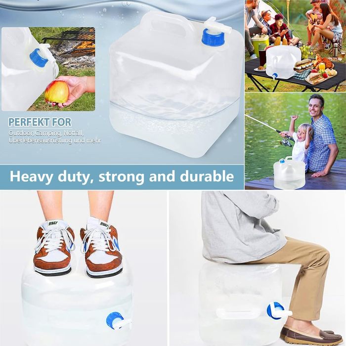 2szt składany baniak pojemnik kanister na wodę z kranikiem 10L