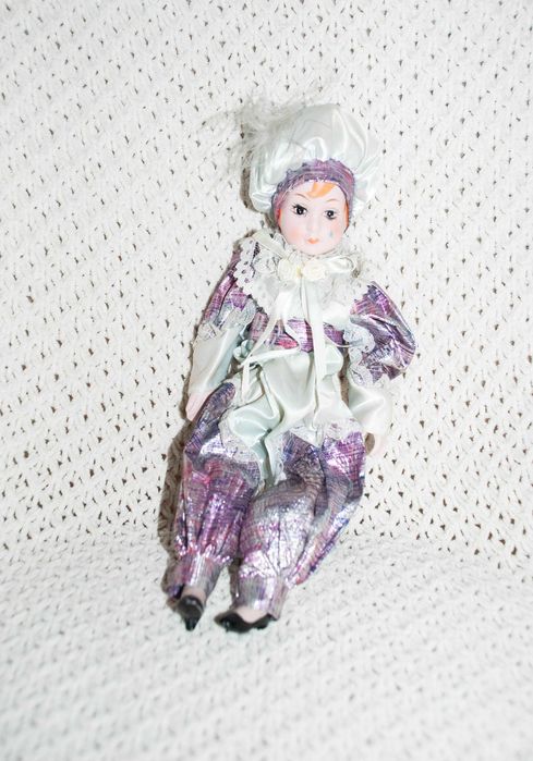 Кукла фарфоровая винтажная арлекин винтаж кукла фарфор