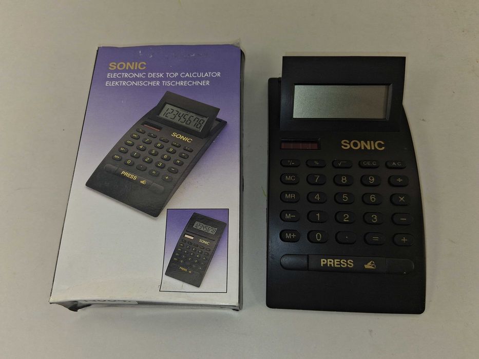 N084 Kalkulator Biurkowy SONIC Elektroniczny Duży Wyświetlacz Czarny