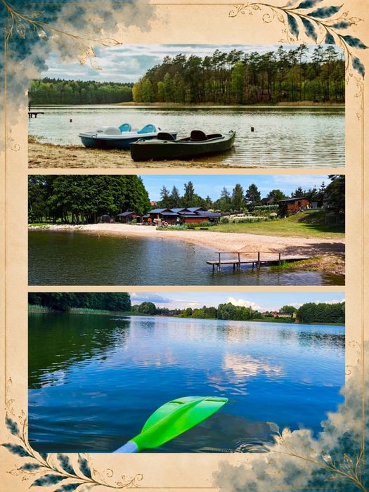 Domek nad jeziorem z jacuzzi, sauną i strefą masażu .