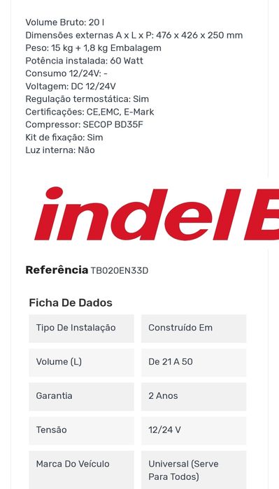 Frigorífico indel B