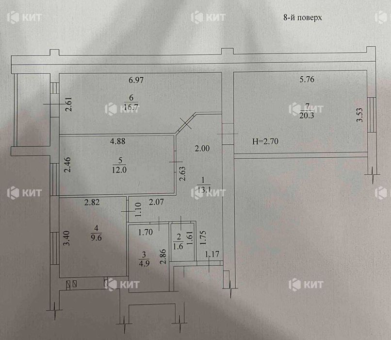 3к.80м2, ХТЗ (ЖК Мира 3, м. Индустриальная, ул. Мира 43) 123605
