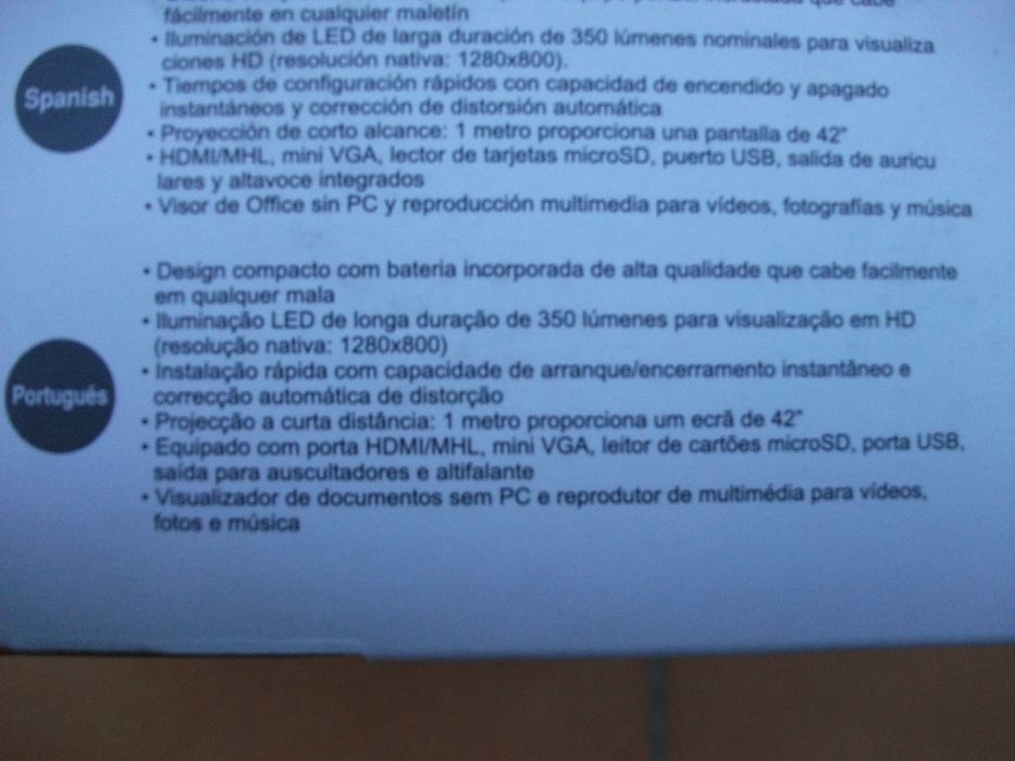 Projector LED portátil Asus P2B (quase NOVO]