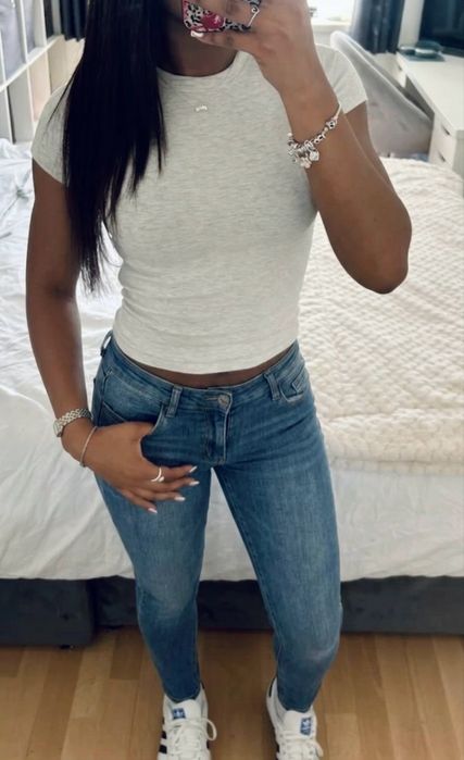 jeansy skinny niebieskie