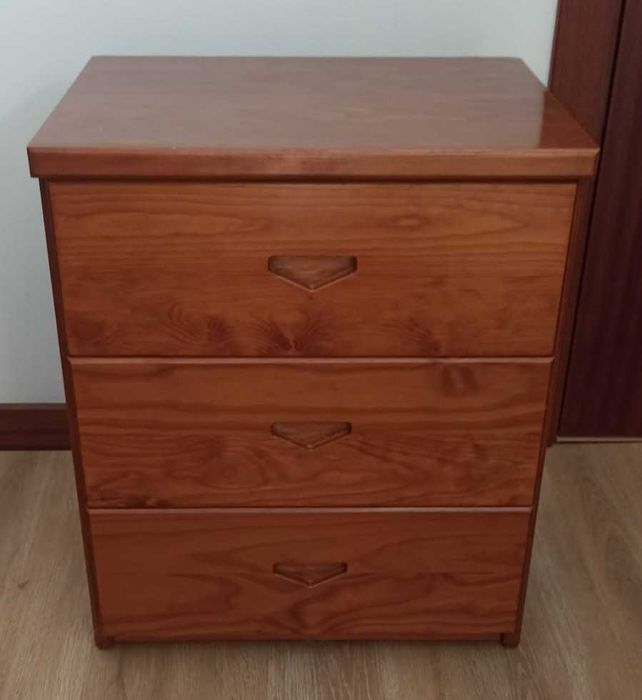 Secretário + Cadeira em Madeira Maciça Pinho-Mel