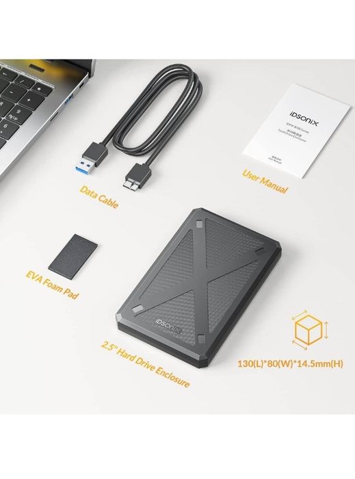 IDsonix 2.5-дюймовий корпус для жорсткого  диску USB 3.0 до SATA |||