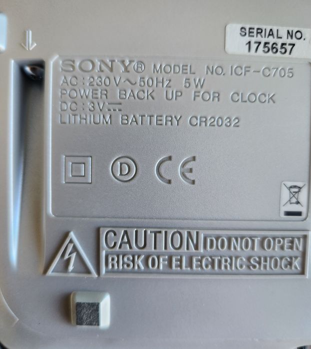 Radio Despertador Sony