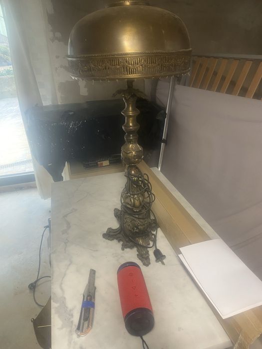 Stara lampa mosiężna gabinetowa