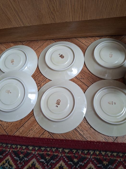 PRL Porcelit Tułowice komplet do kawy 6 filiżanek i 6 talerzyków