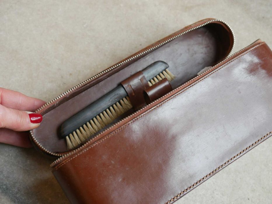 Skórzane etui z okresu PRL 26x12,5 cm