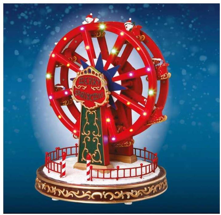 Diabelski młyn świąteczny z podświetleniem LED i muzyką
