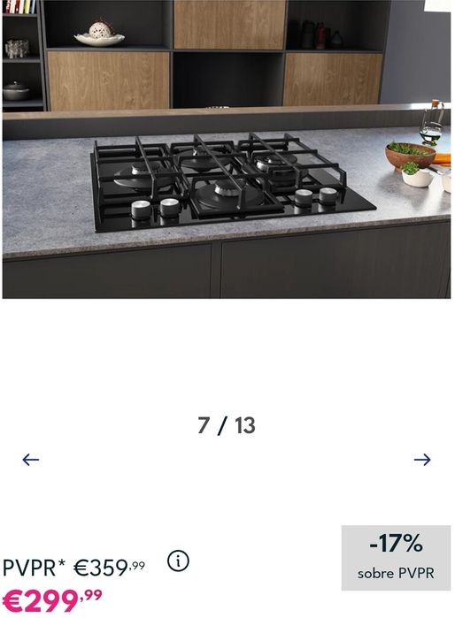 Placa a gás de vidro Nova..