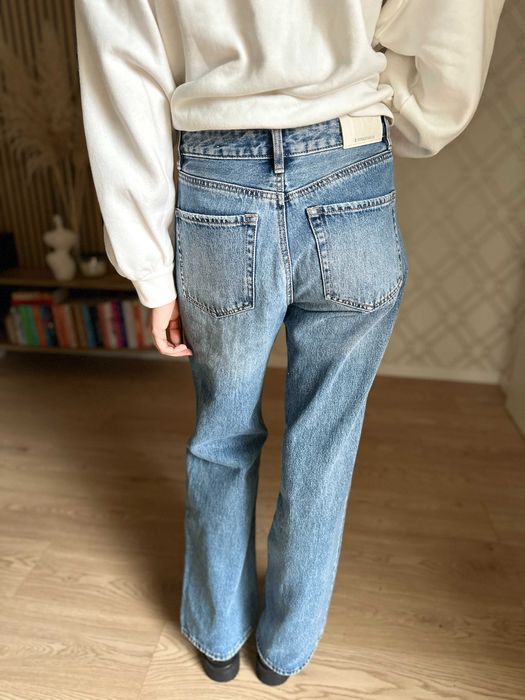 Hm x LEE mom oversize | niebieskie jeansy spodnie damskie