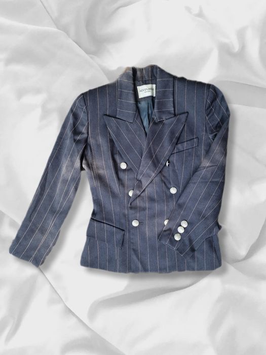 Marynarka lata 80 dwurzędowa taliowana 80s