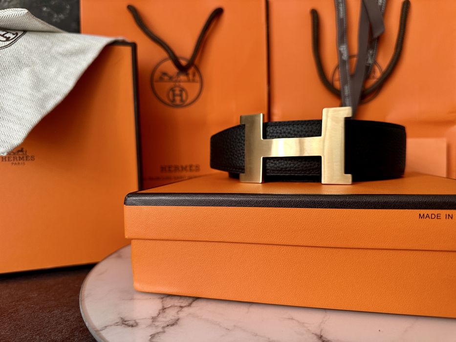 Pasek ze skory naturalnej HERMES zestaw