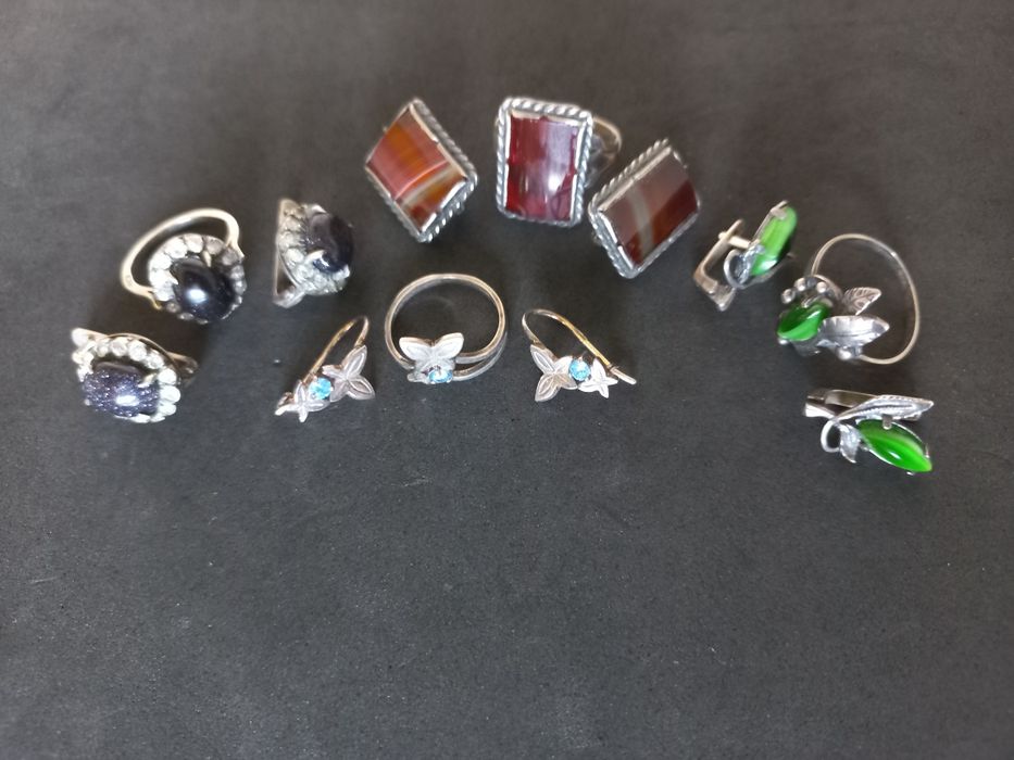 Серьги и кольцо серебро 925проба