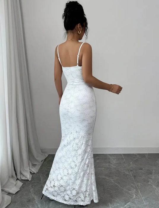 Біла мереживна сукня  по фігурі | Вечірня / Весільна / На розпис