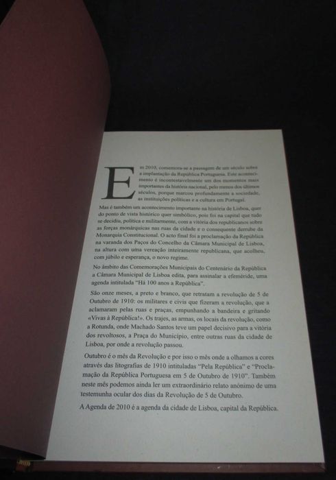 Livro Há 100 anos a República Agenda 2010