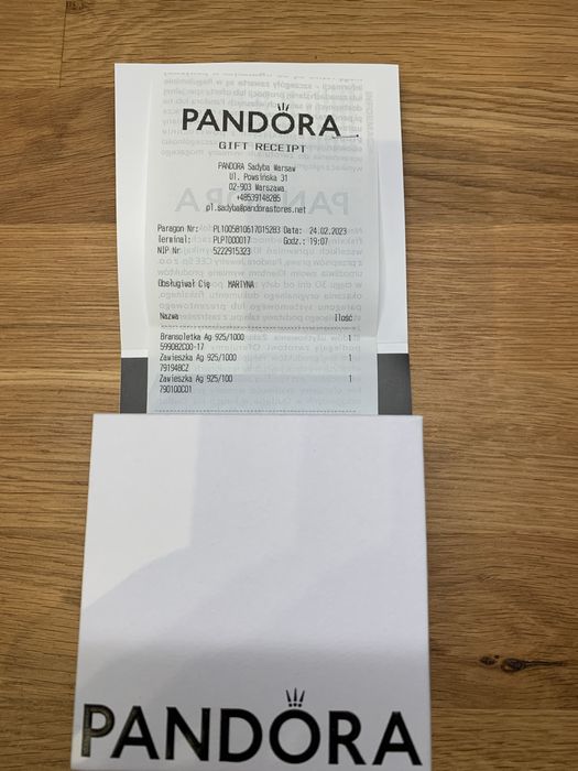 Srebrna bransoletka na rękę Pandora Moments z dwoma Charmsami Nowa