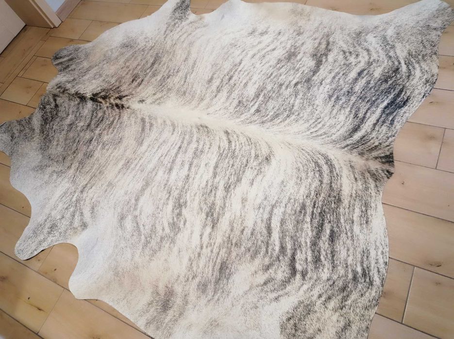 Ogromna Skóra Krowia Naturalna 220x200 cm – TYGRYS krem-brąz, Unikat