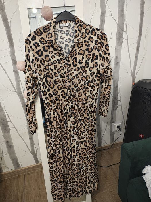 Damska sukienka maxi print panterka