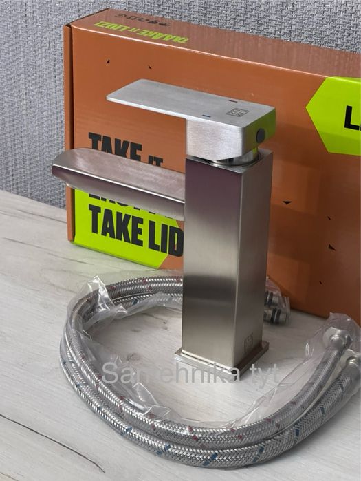 Смеситель на умывальник раковину нержавеющая сталь