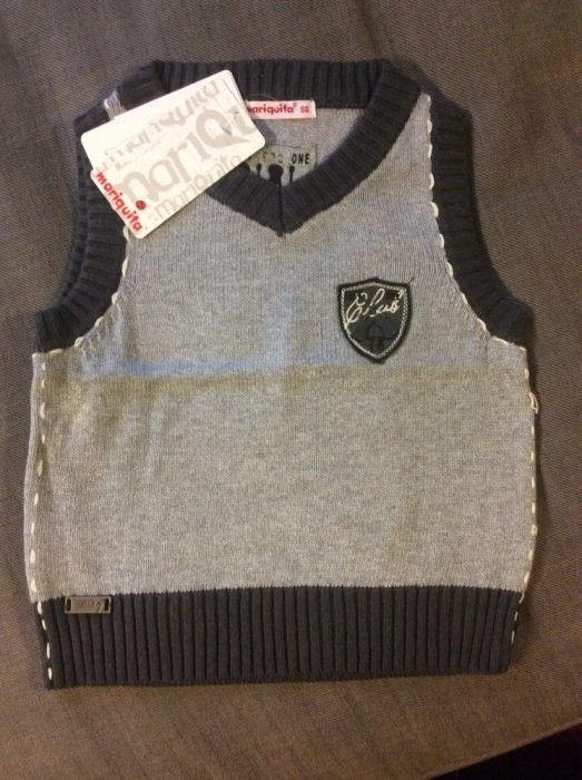 Kamizelka bezrękawnik chłopięca mariquita 98 cm nowa szara