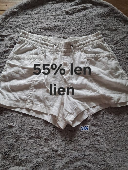 Białe lniane szorty damskie len wiskoza rozmiar S . Gap