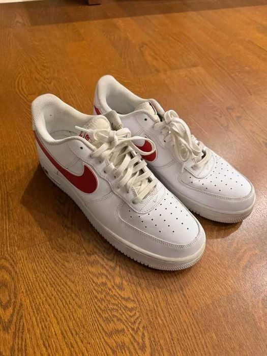 Buty Nike Air Force 1 White Red Sneakers 48.5