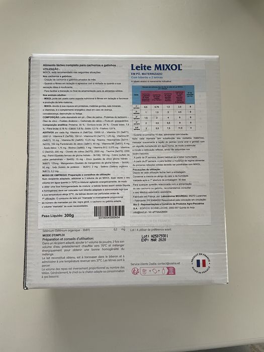 Leite Mixol para cães e gatos bebés