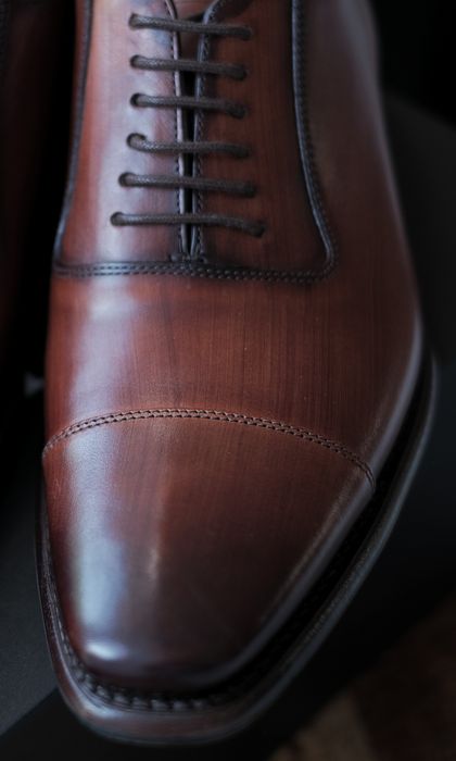 Loake Larch Oxford 41 UK 7 kasztanowe oxfordy buty garniturowe