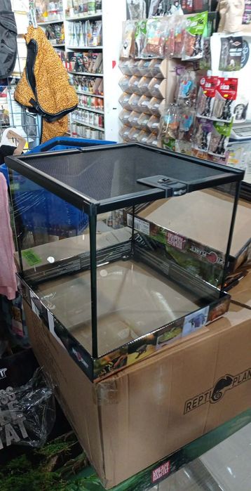 Terrarium Szklane Z Siatką Akwaterrarium Paludarium 30x30x30cm Pająk Mały Orzęsiony Żaba Gekon Płaczący