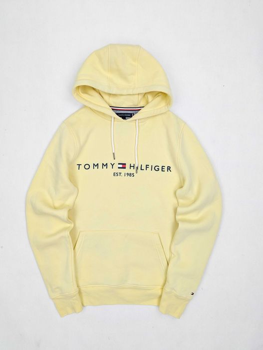 TOMMY HILFIGER bluza męska z kapturem, żółta, S