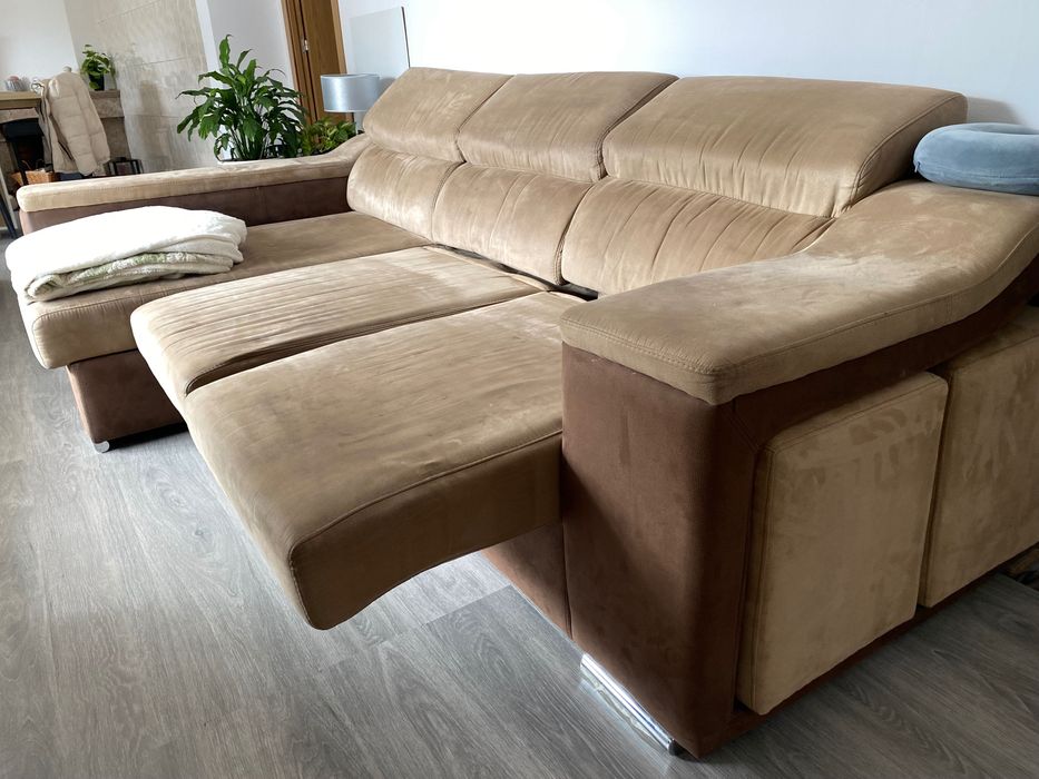 Sofá Castanho Chaise longue