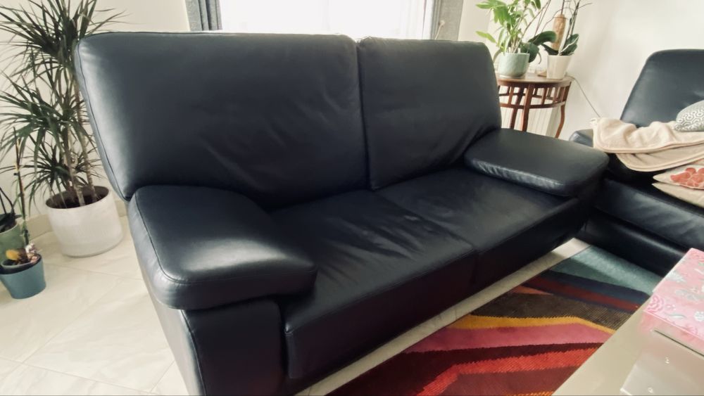 2 Sofas em pele verdadeira