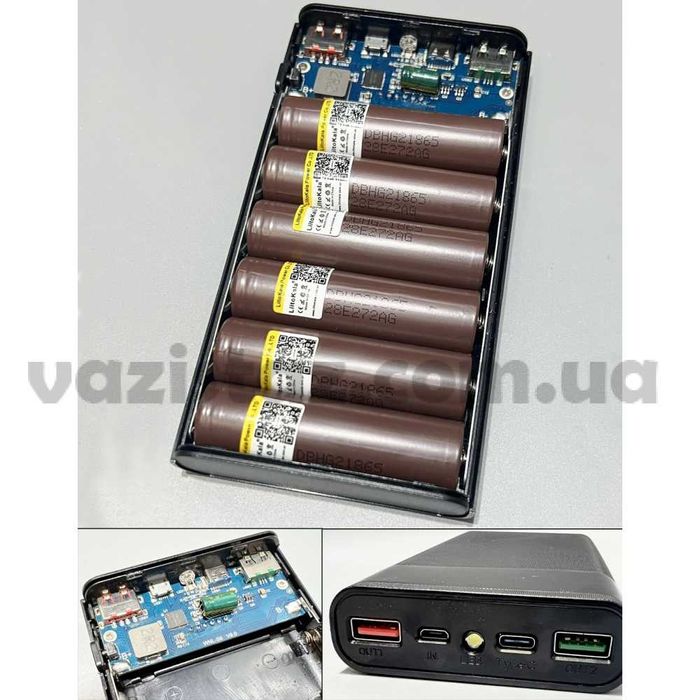 Корпус для сборки повербанка с БЫСТРОЙ ЗАРЯДКОЙ 6 аккумуляторов 18650