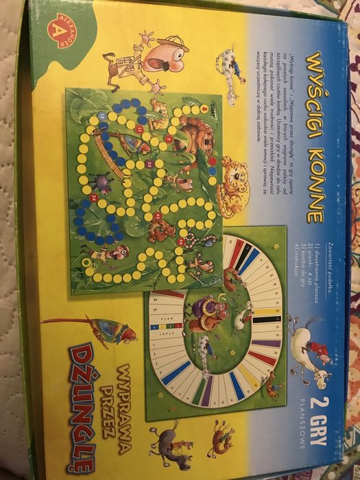 Gra planszowa 2 w 1 Wyścigi konne wyprawa przez dżunglę