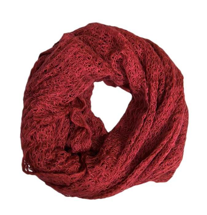 OVS delikatny szalik damski jesień / zima bordo rozm. 70 X 280 cm