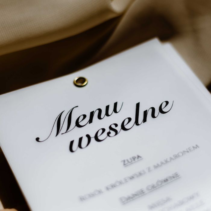 Menu na stół weselny z kalką Classic