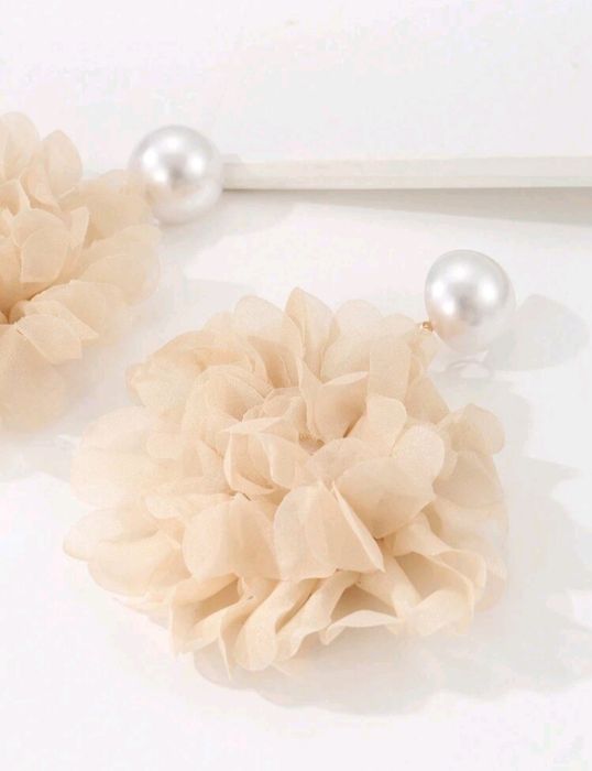 Lekkie szyfonowe koronkowe Kolczyki szampańskie Biżuteria