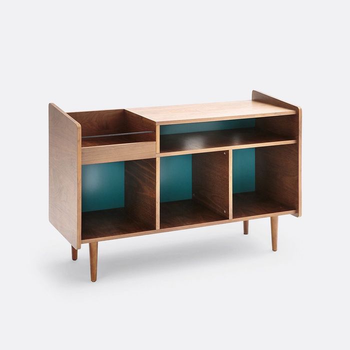 Móvel vintage, para gira-discos e discos de vinil